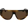 Victoria Beckham B-buckle 55mm Modified Rectangular Sunglasses In Brown