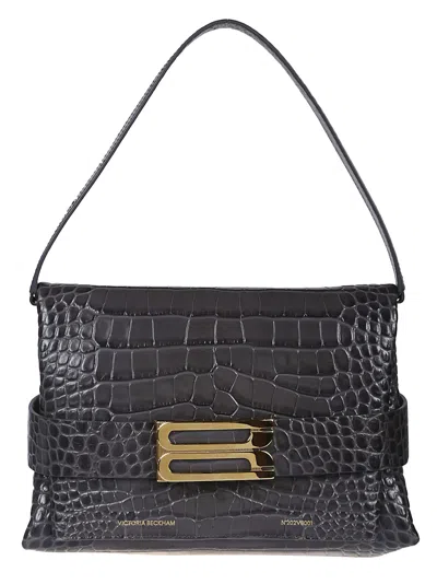 Victoria Beckham B Buckle Chain Pouch Bag In Slate Grey
