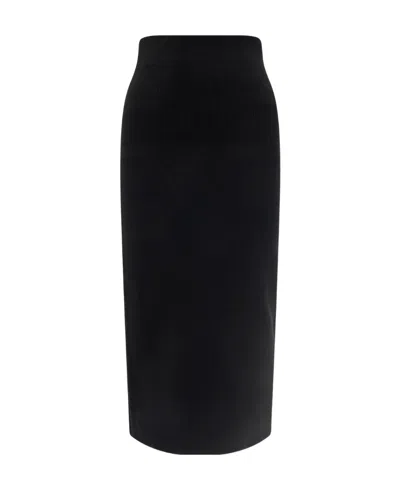 Victoria Beckham Back Slit Skirt In Black