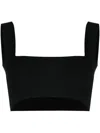 Victoria Beckham Square Neck Cropped Sleeveless Bandeau Top In Black