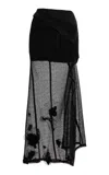 Victoria Beckham Basque Detail Midi Skirt In Black