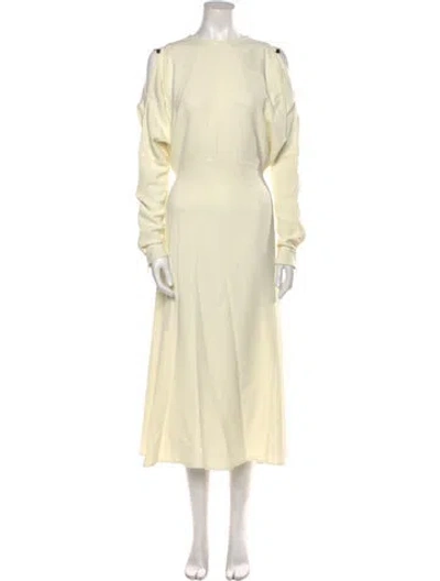 Pre-owned Victoria Beckham Bateau Neckline Long Dress In Neutral