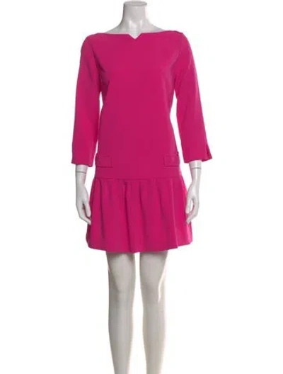 Pre-owned Victoria Beckham Bateau Neckline Mini Dress In Pink