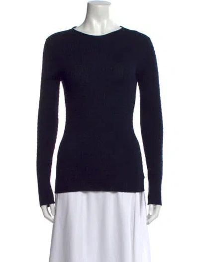 Pre-owned Victoria Beckham Bateau Neckline Sweater In Blue