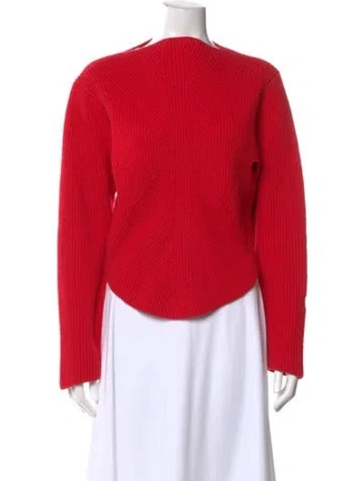 Pre-owned Victoria Beckham Bateau Neckline Sweater In Red