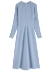 Victoria Beckham Classic Dolman Sleeve Midi Dress In Blue