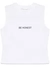 Victoria Beckham Slogan Tank White Be Honest In White