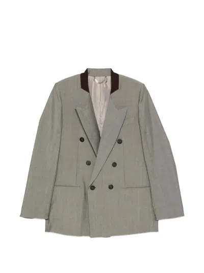 Victoria Beckham Beatrice Double-breasted Blazer In Green