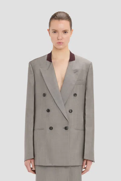 Victoria Beckham Beatrice Jacket In Ore In Gray
