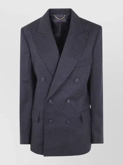 Victoria Beckham Beatrice Tailored Double Breasted Jacket In Blue