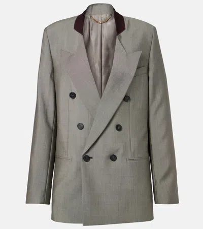 Victoria Beckham Beatrice Wool And Mohair Blazer In Gray