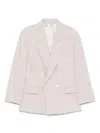 Victoria Beckham Tailored Double-breasted Jacket With Unique Belt Detail In Pink
