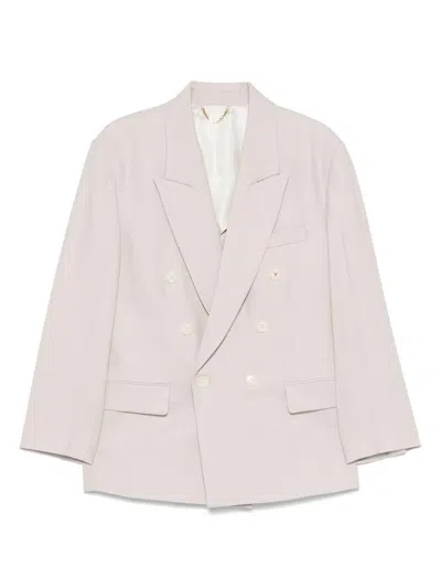 Victoria Beckham Beige Double-breasted Blazer