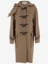 Victoria Beckham Hooded Long Length Structured Coat In Brown
