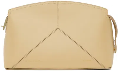 Victoria Beckham Leather Clutch In Sesame