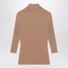 Victoria Beckham Ribbed Merino Wool-blend Half-zip Sweater