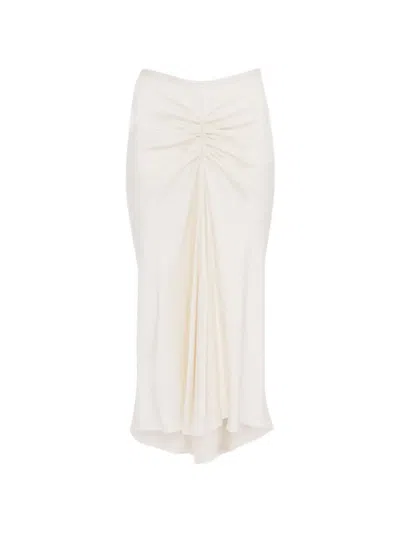 Victoria Beckham Bela Asymmetric Midi Skirt In Neutral