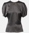 Victoria Beckham Relaxed Satin Sleeveless Top Round Neck In Multi