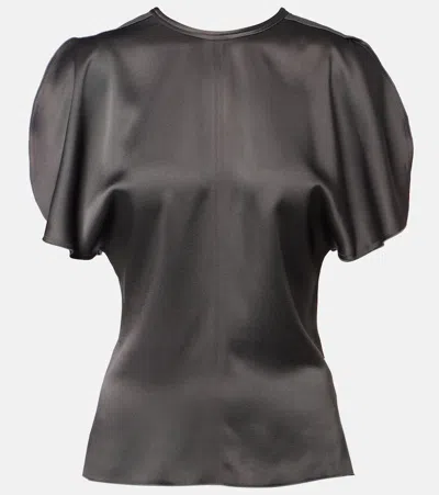 Victoria Beckham Relaxed Satin Sleeveless Top Round Neck In Multi