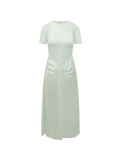 Victoria Beckham Bela Gathered Midi Dress In Green