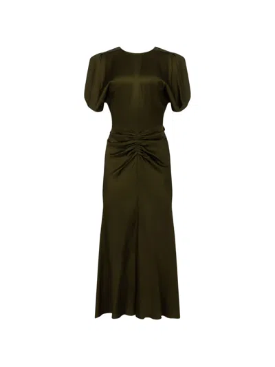Victoria Beckham Bela Midi Dress In Green