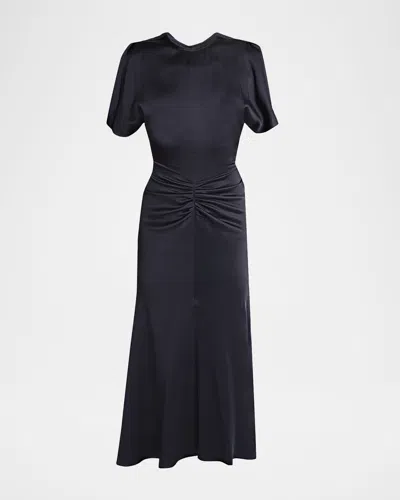 Victoria Beckham Bela Midi Dress In Blue