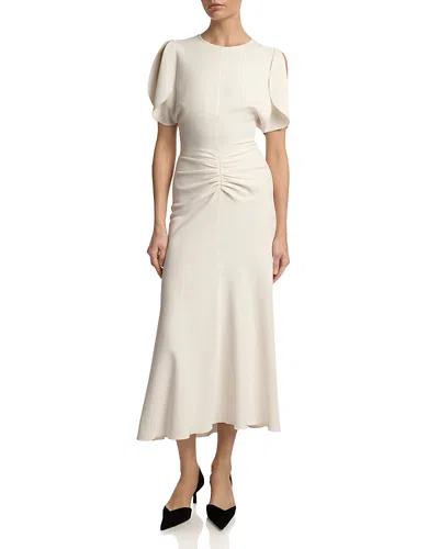 Victoria Beckham Bela Midi Dress In Neutral