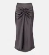 Victoria Beckham Asymmetrical Skirt With Gathered Details In Gray