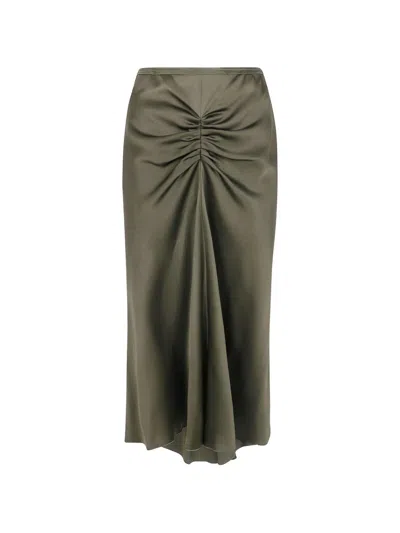 Victoria Beckham Bela Midi Skirt In Green