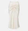 Victoria Beckham Womens Elderflower Bela Draped Satin Midi Skirt In Multi