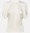 Victoria Beckham Womens Elderflower Bela Open-sleeve Satin Top In White