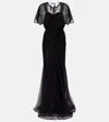 Victoria Beckham Bella Gathered Open Back Organza Gown
