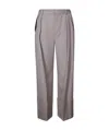 Victoria Beckham Wide Leg Turn - Up Trouser In Gray