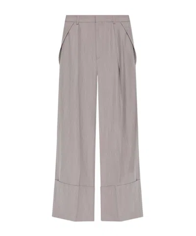 Victoria Beckham Belt-loop Casual Pants In Gray