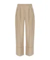 Victoria Beckham Ide Leg Turn-up Pants In Nude