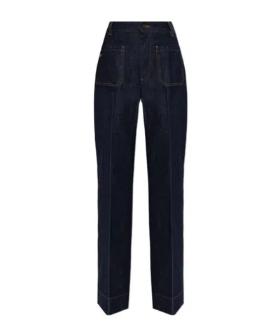 Victoria Beckham Belt Loop Jeans In Black