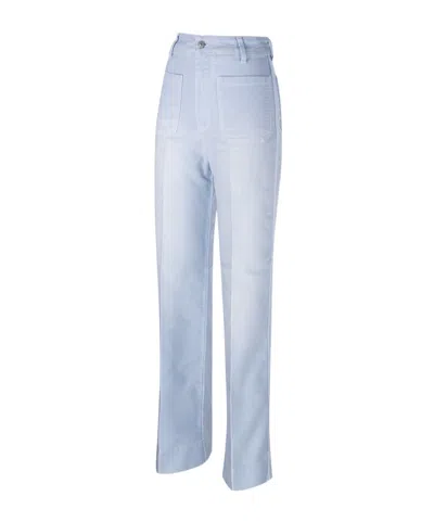 Victoria Beckham Patch-pocket Jeans In Blue