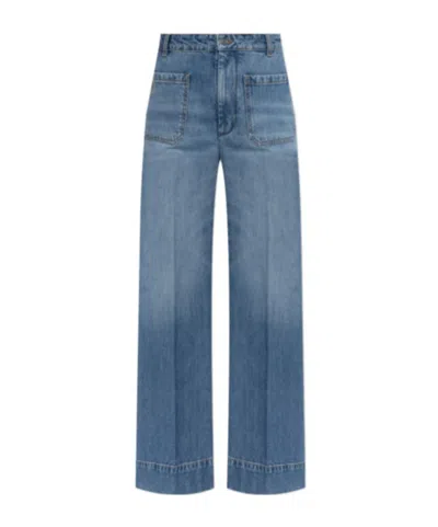 Victoria Beckham Belt Loop Jeans In Blue