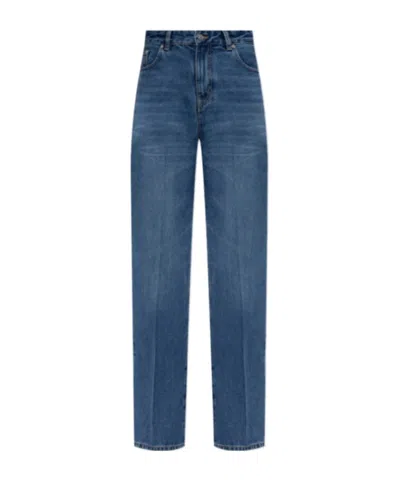 Victoria Beckham Belt Loop Jeans In Blue