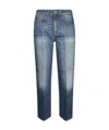Victoria Beckham Cropped Denim Trousers Belt Loops In Blue