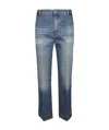 Victoria Beckham Cropped Denim Trousers Belt Loops In Blue