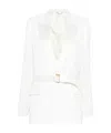 Victoria Beckham Belted Lapel Blazer In White