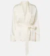 Victoria Beckham Belted Crepe De Chine Blouse In White
