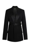 Victoria Beckham Belted Tailored Jacket In Black