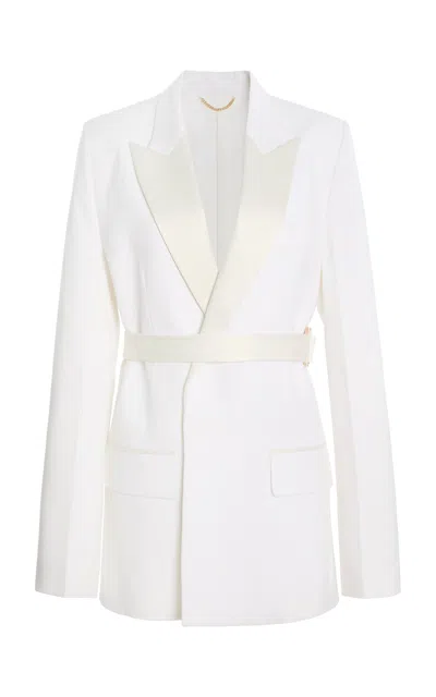 Victoria Beckham Belted Tailored Jacket In White