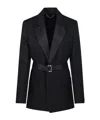 Victoria Beckham Belted Peaked-lapel Jacket In Multi