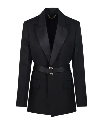 Victoria Beckham Belted Tailored Jacket In Black
