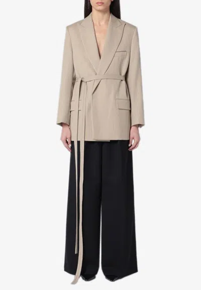 VICTORIA BECKHAM BELTED WOOL BLAZER