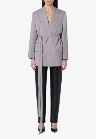 VICTORIA BECKHAM BELTED WOOL BLAZER