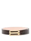 Victoria Beckham Brown Logo Buckle Belt In Brown